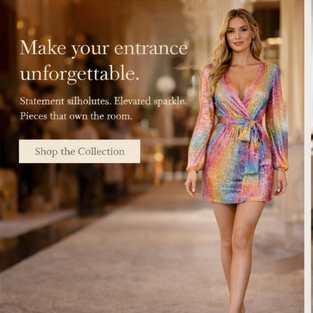 Rainbow Striped Sequin Dress Short Mini Evening Dress Long Sleeve Wrap Dress